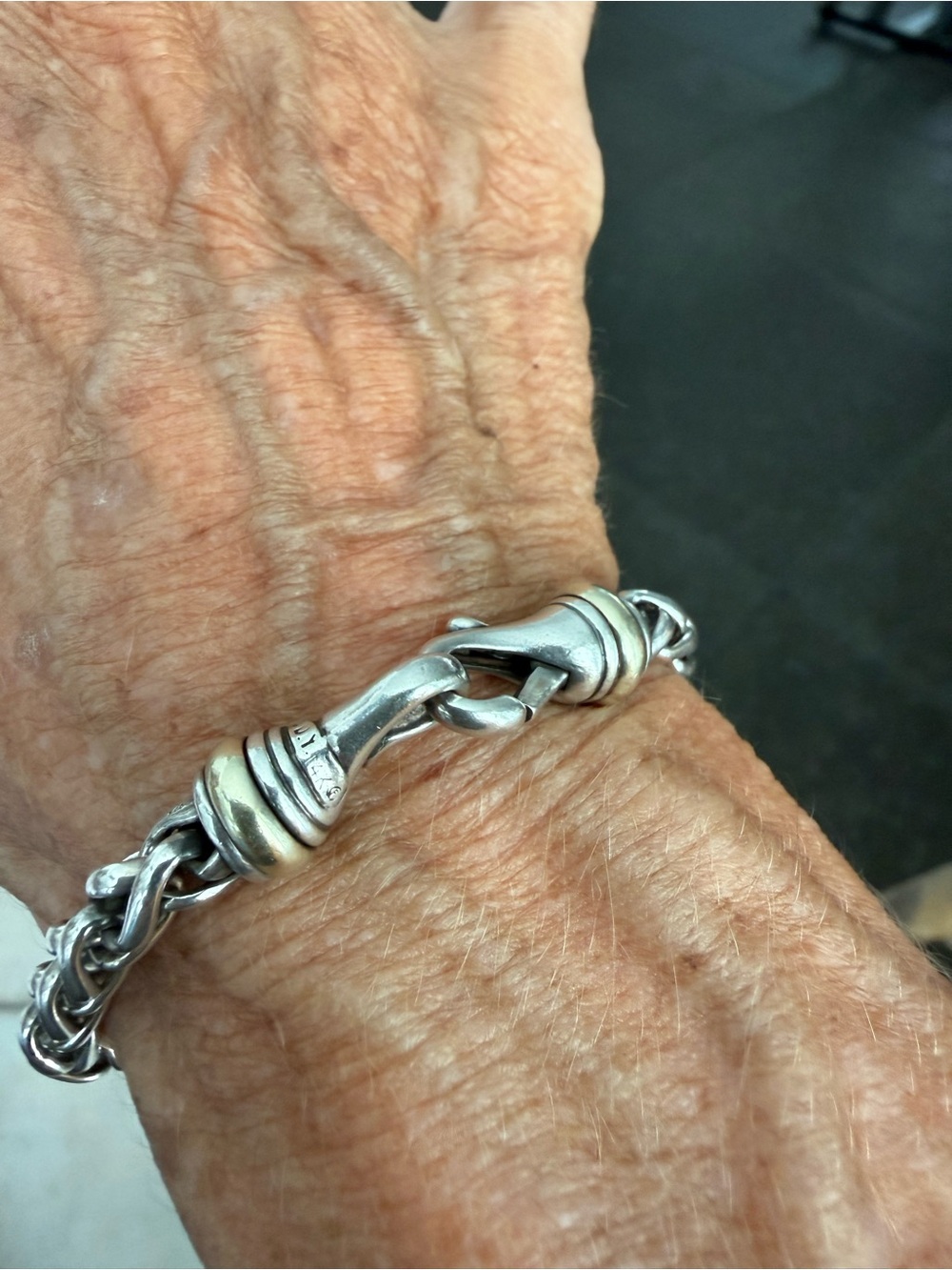 David Yurman Sterling Silver & 14K Accents Braided Chain “Vintage” Bracelet 7”